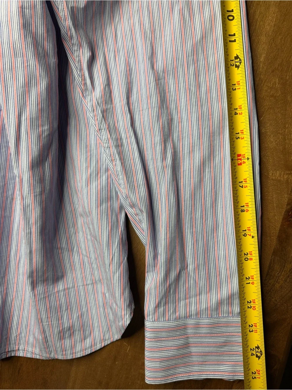 Banana Republic Men's Striped Dress Shirt - Red & Blue